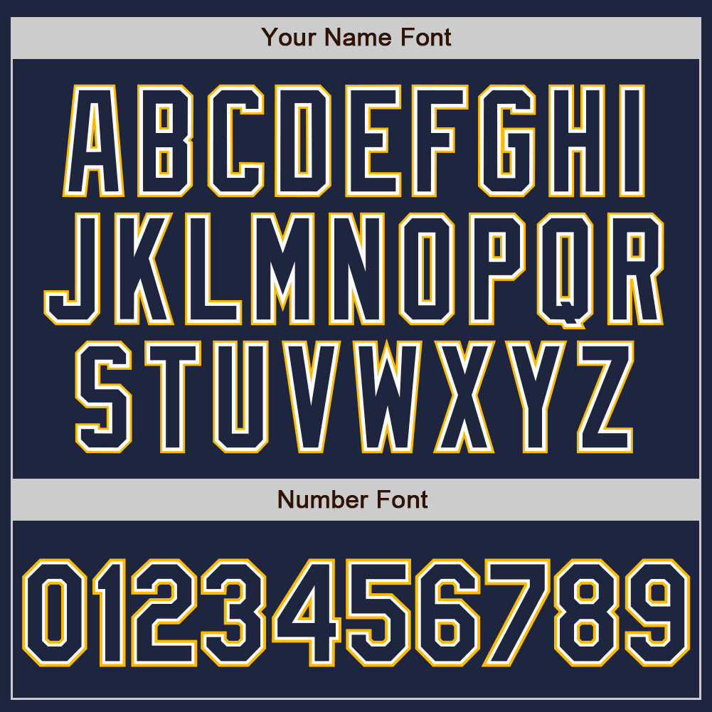 Custom Navy White-Gold Authentic Baseball Jersey