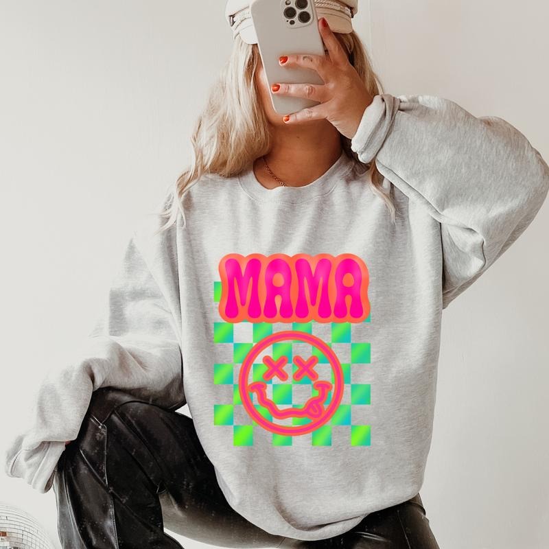 Neon Mama Graphic Sweatshirt ~ Unisex Apparel Relaxed Fit Printed in the USA Clothing Womenswear Casual and Comfortable