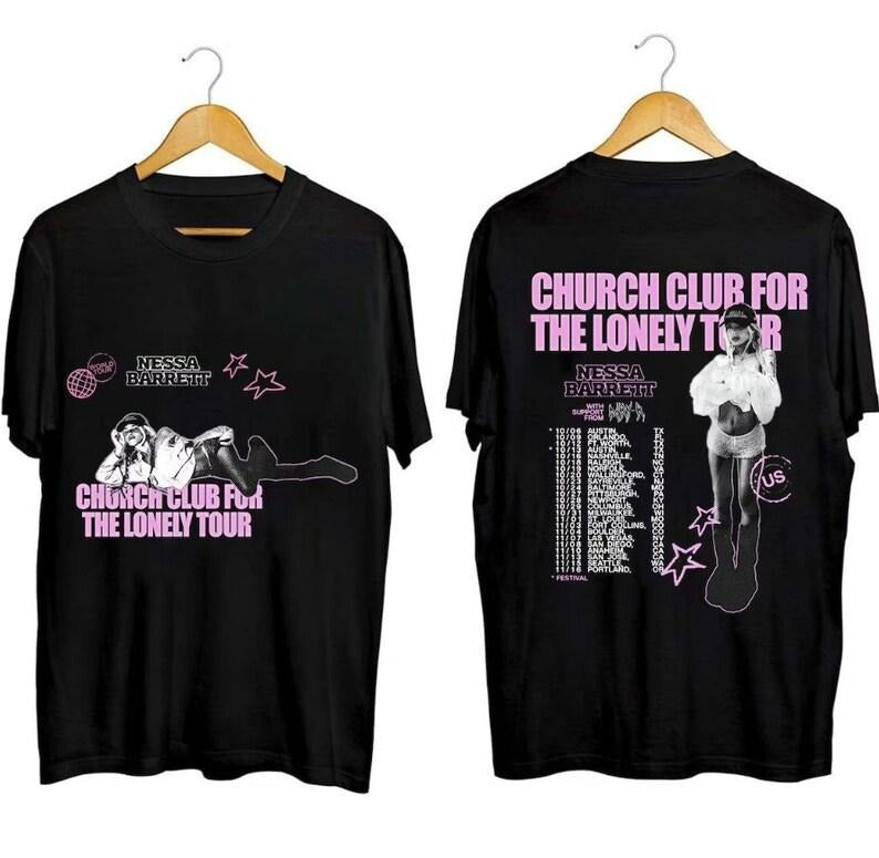 Nessa Barrett Church Club For The Lonely Tour 2023 Shirt, Nessa Barrett Fan Shirt, Nessa Barrett Concert Tee Gift for fan