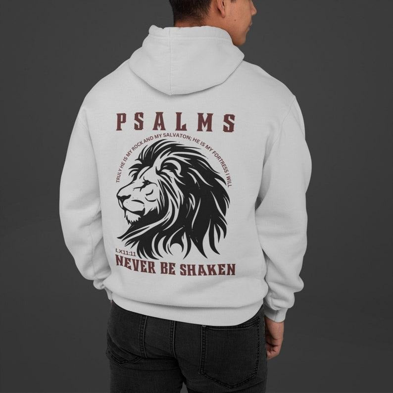 Never Be Shaken Hoodie, Bible Verse Hoodie,Christian Gift,Jesus Hoodie,Men's Christian Hoodie,Mens Christian Streetwear...
