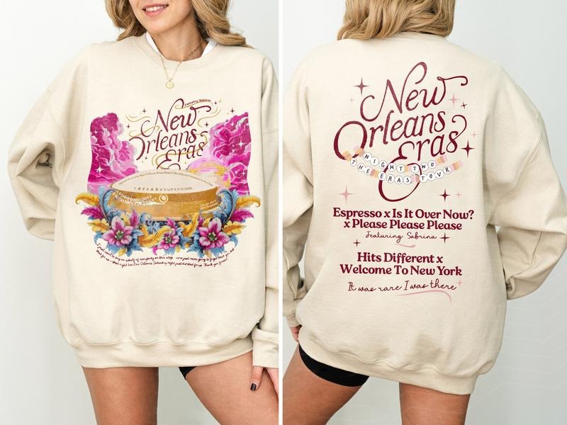 New Orleans Eras Night One Superdome Sweatshirt, Eras Tour Custom Date Shirt, NOLA Eras Tour Date, Concert Heart Hands, It Was Rare