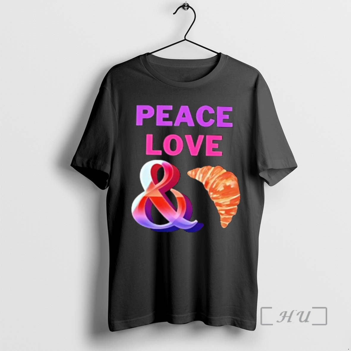 New Peace Love And Croissants T-Shirts, Hoodie, Sweatshirt | InkThreadWorks.com