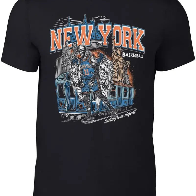 New York Jalen Brunson Skull Design T-Shirt Hoodie, Sweatshirt | InkThreadWorks.com