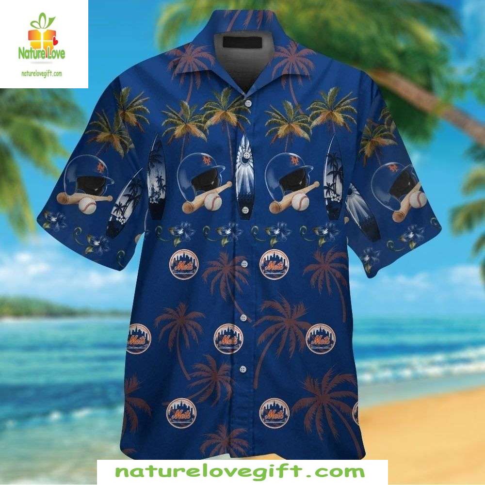 New York Mets Hawaiian Shirt MLB Baseball Aloha Shirt Maritime Style