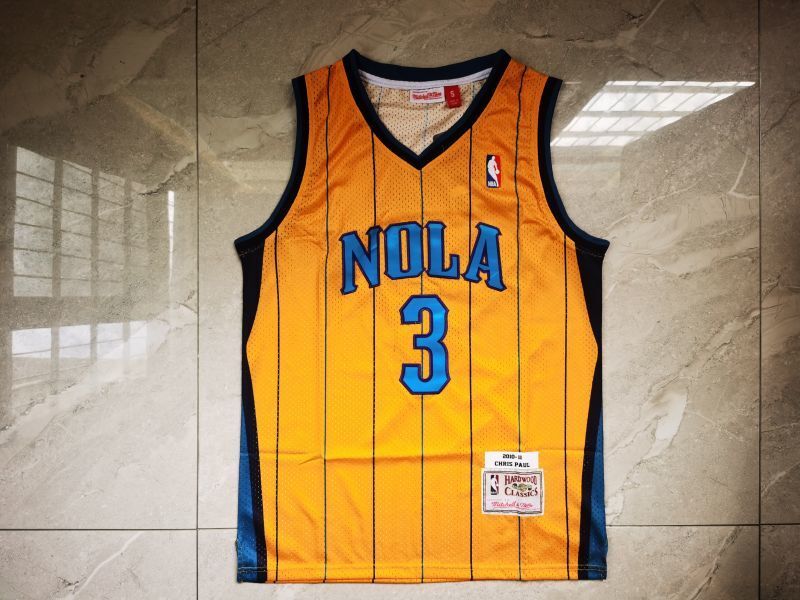 New Orleans Pelicans #3 Chris Paul Hornets 3 Retro Yellow Paul Style 2