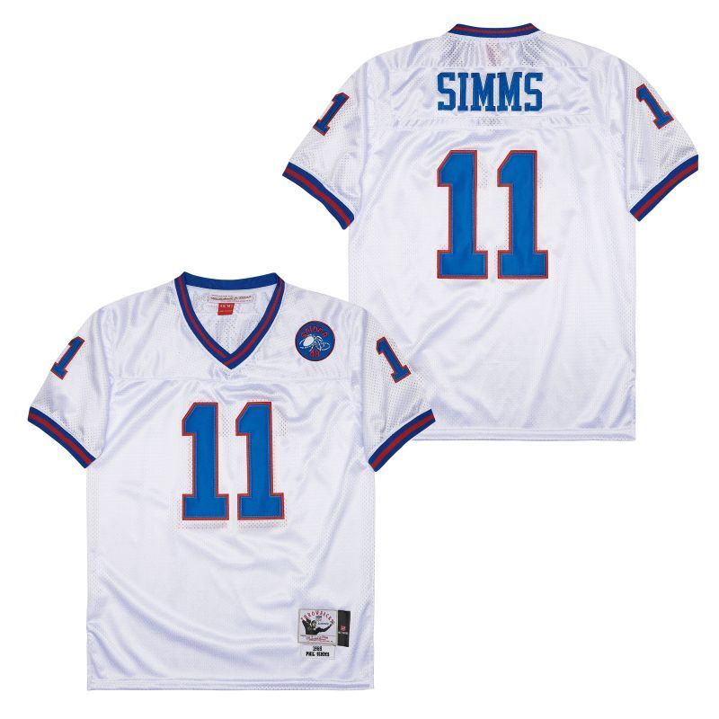 New York Giants #11 Phil Simms Giants simms 11 White Style 3