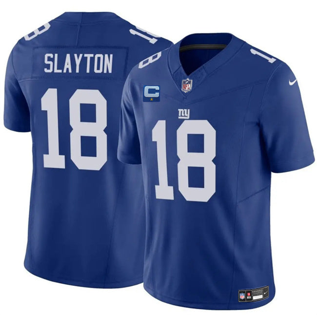 New York Giants #18 Darius Slayton Blue 2025 F.U.S.E. With 1-Star C Patch