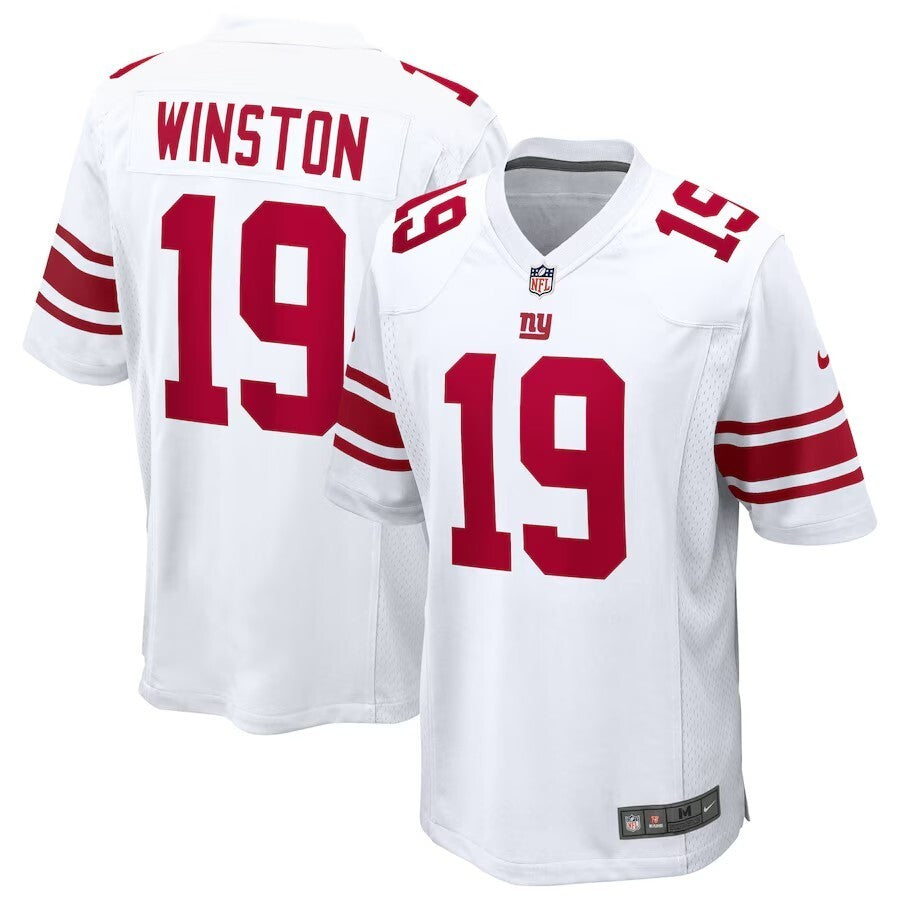 New York Giants #19 Jameis Winston Game Jersey - White