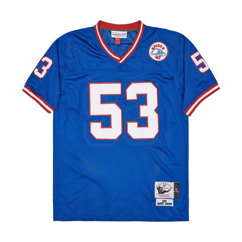 New York Giants #53 Harry Carson Giants simms 53 Blue Style 2