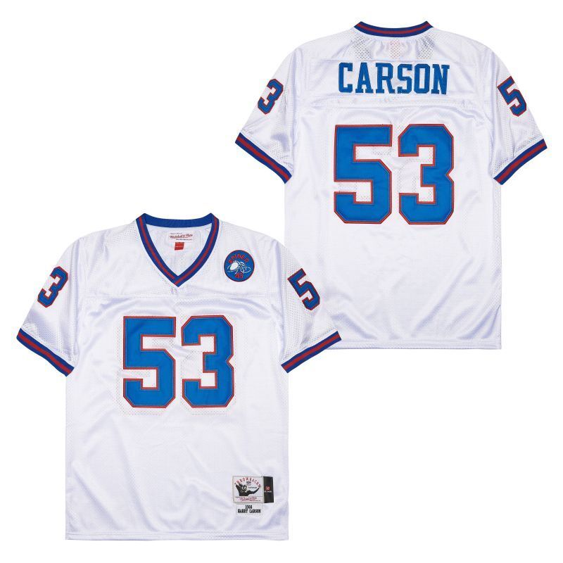 New York Giants #53 Harry Carson Giants simms 53 White Style 3