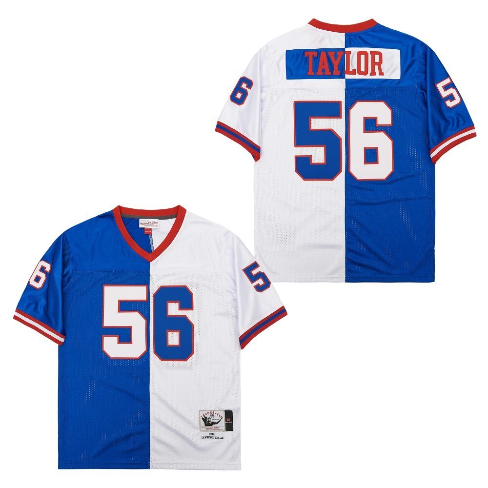 New York Giants #56 Lawrence Taylor 56 Giants Retro Blue White 1986