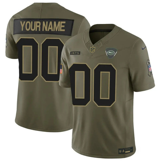 New York Jets Active Player Custom Olive 2025 F.U.S.E. Salute to Service