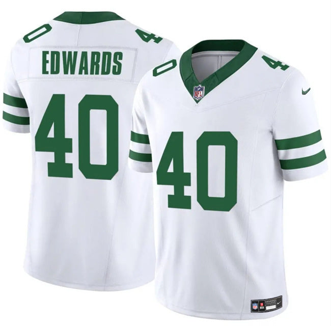 New York Jets #40 Donovan Edwards White 2025 F.U.S.E. Vapor Untouchable