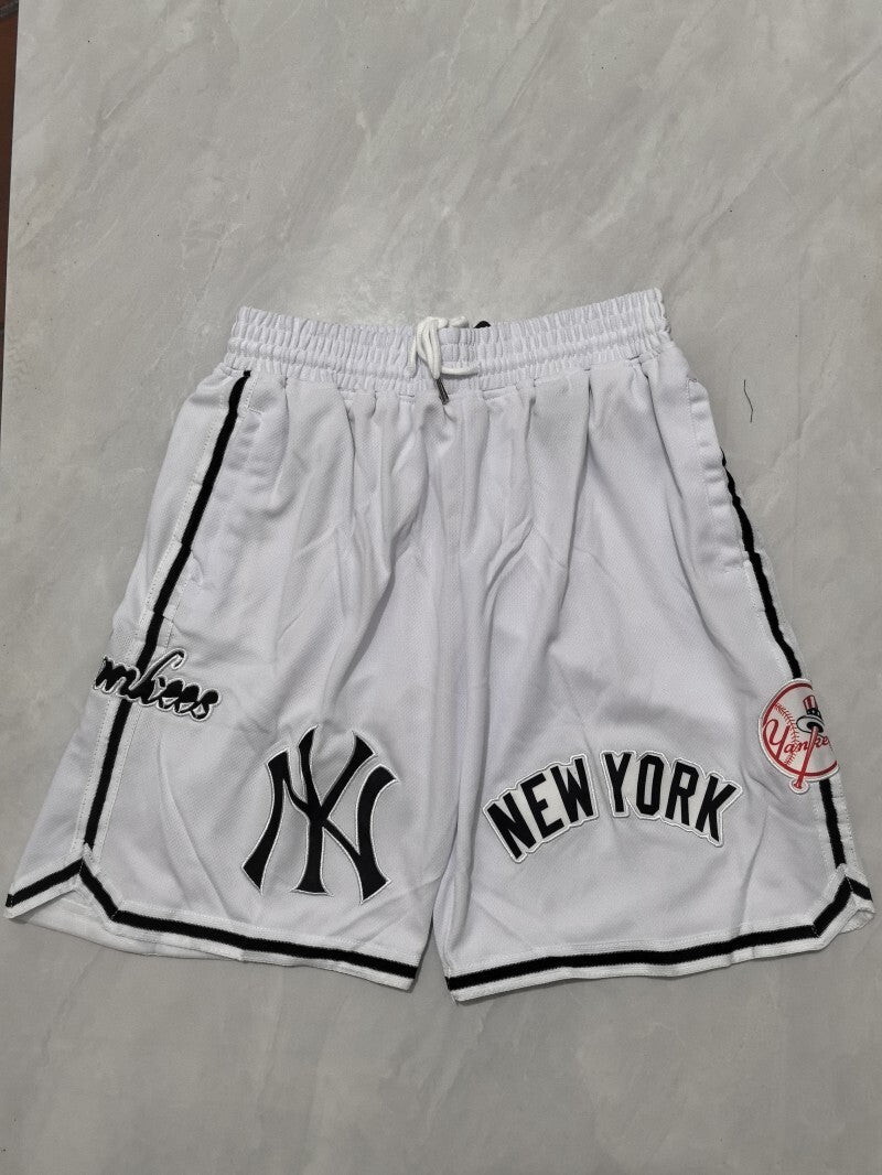New York Yankees Baseball Yankees White Shorts Style 2