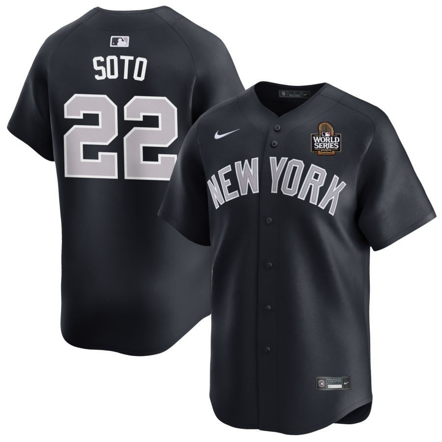 New York Yankees #22 Juan Soto 2024 World Series Alternate – Navy