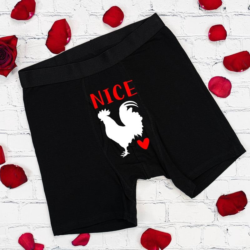 Nice Cockerel Men's Underwear, Valentine Gift For Boyfriend, Husband Birthday Gift Boxer, Anniversary Present, Gift For...