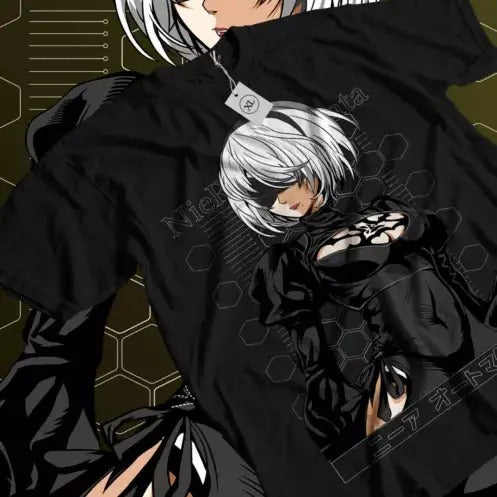 Nier Automata T-Shirt YoRHa 2B Kawaii Anime Waifu Girl Cyber Punk Gift T-shirt