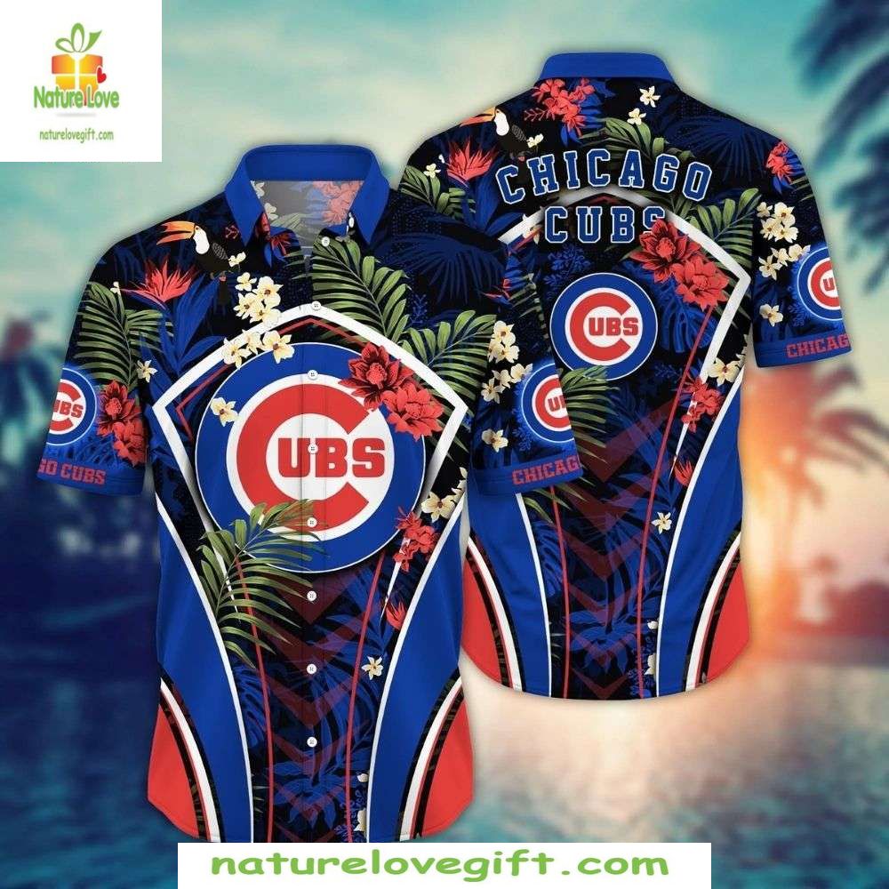 Chicago Cubs Hawaiian Shirt Night Game Flora Tropical Baseball Apparel