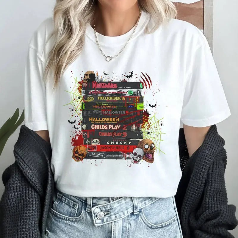 Nightmare On Elm Street T-Shirt, Clive Barker Present Hellraiser Shirt, Chucky Shirt, The Revenge Michael Myers Shirt, Chucky Movie Tee