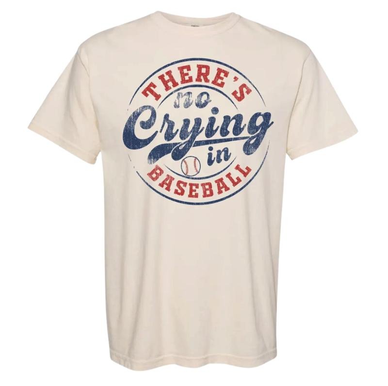 No Crying in Basetball Distressed Vintage Graphic Shirt, Funny Baseball Boy TShirt, Baseball Lover Gift, Game Day Shirt, Sport Lover Gift