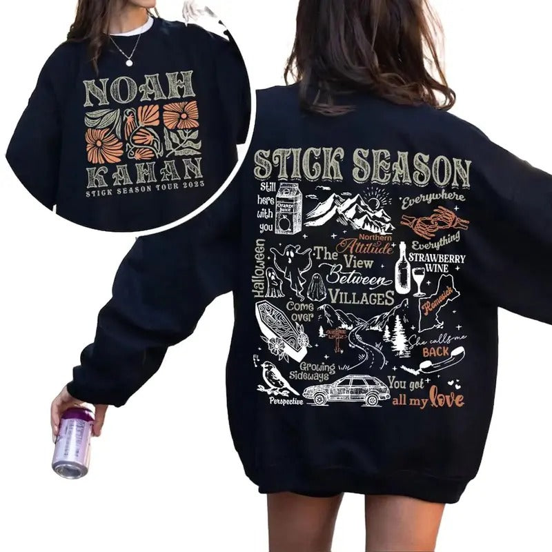 Noah Kahan Stick Season Halloween Trending Unisex T-Shirt Sweatshirt Hoodie, book sweatshirt Cotton