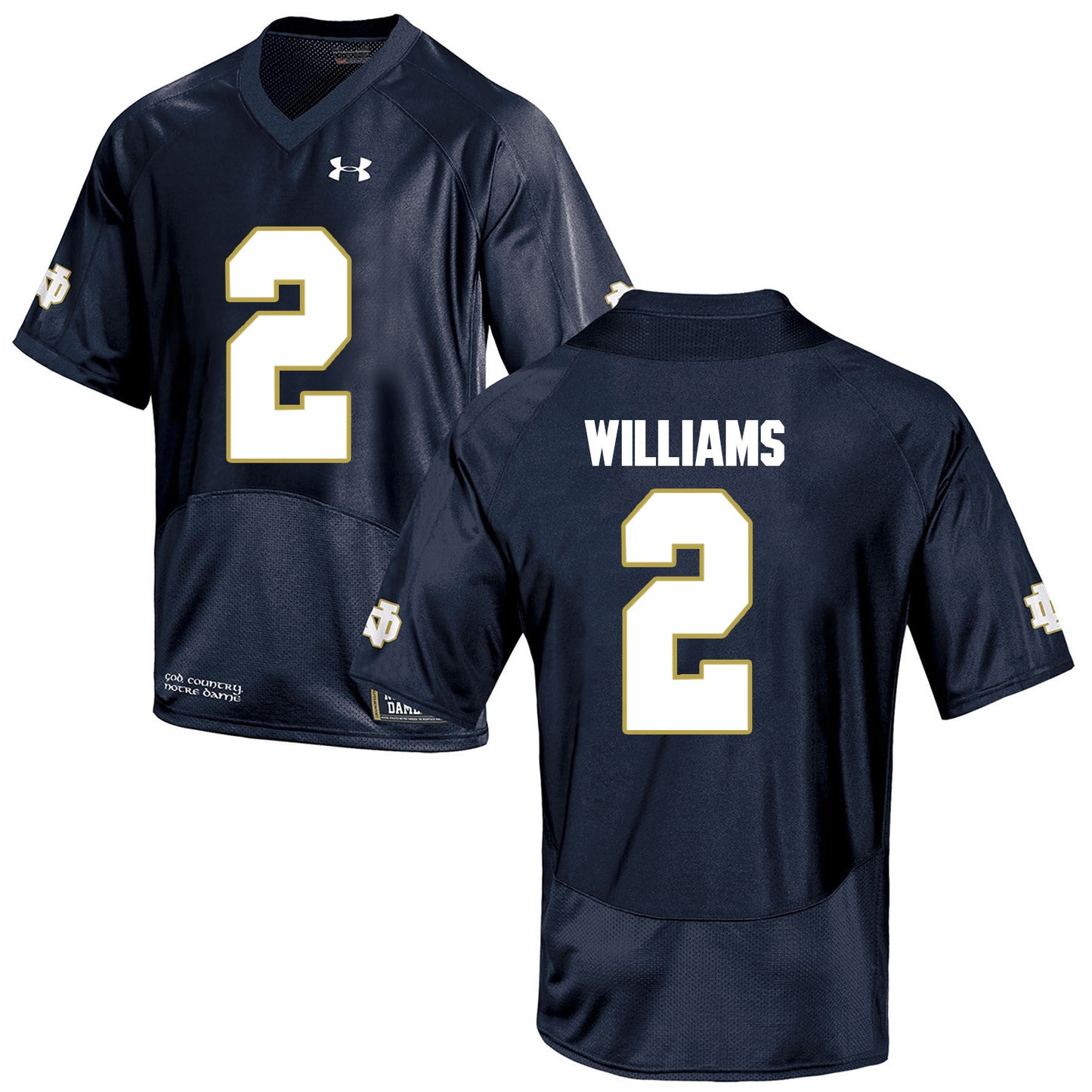 Norte Dame Fighting Irish WILLIAMS 2 Football Jersey - Navy Blue