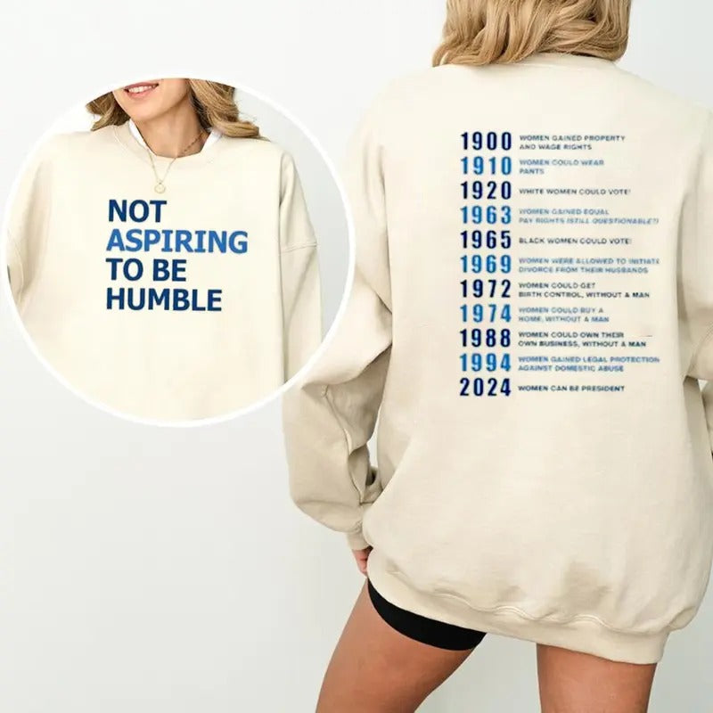 Not Aspiring To Be Humble Sweater Casual Street Style Fleece Crewneck Pullover Sweatshirt Tops Trendy For Women For Men,...