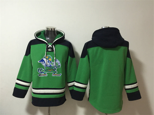 Notre Dame Fighting Irish Green Ageless Must-Have Lace-Up Pullover Hoodie