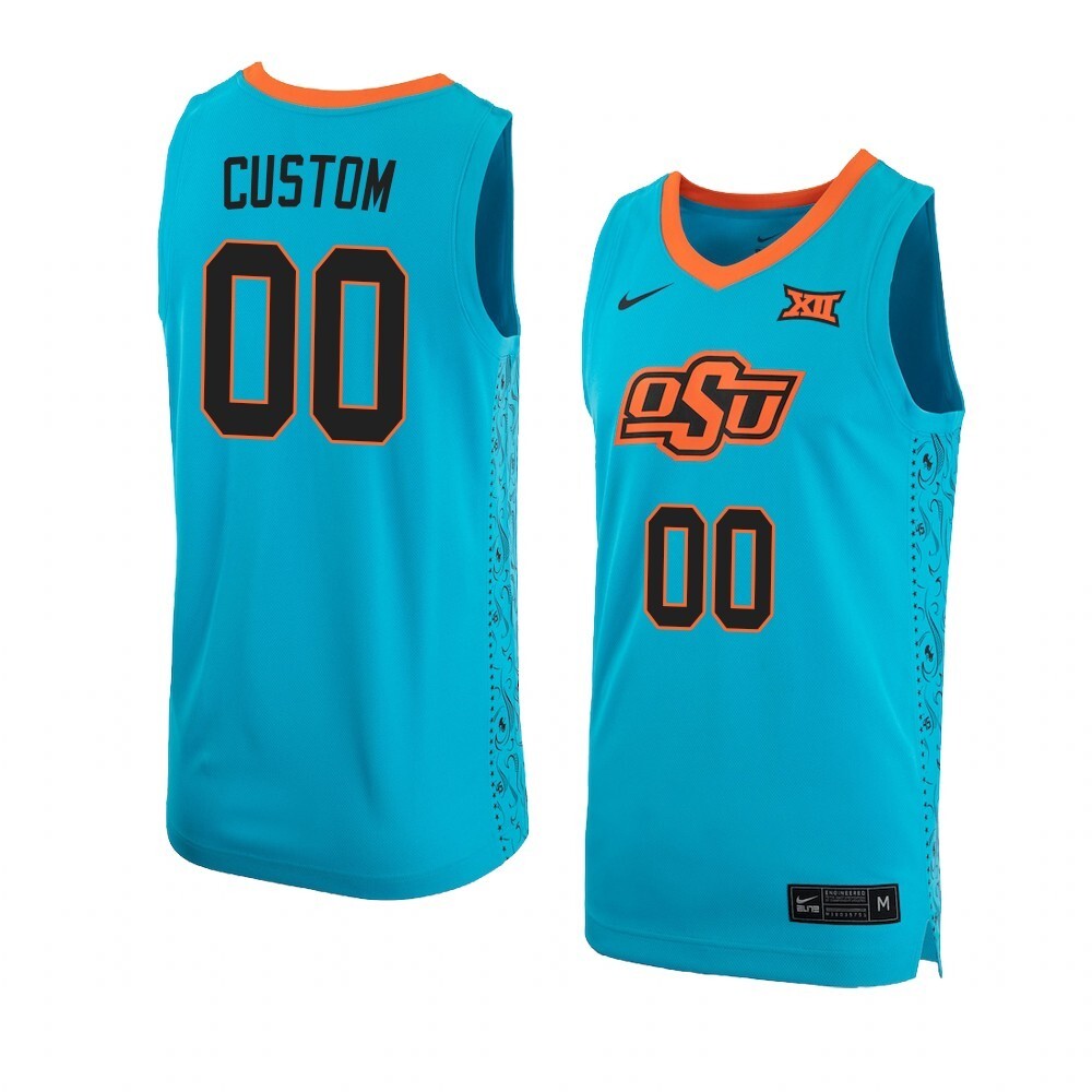 OKLAHOMA STATE COWBOYS Custom Basketball Jersey Alternate Replica Turquoise