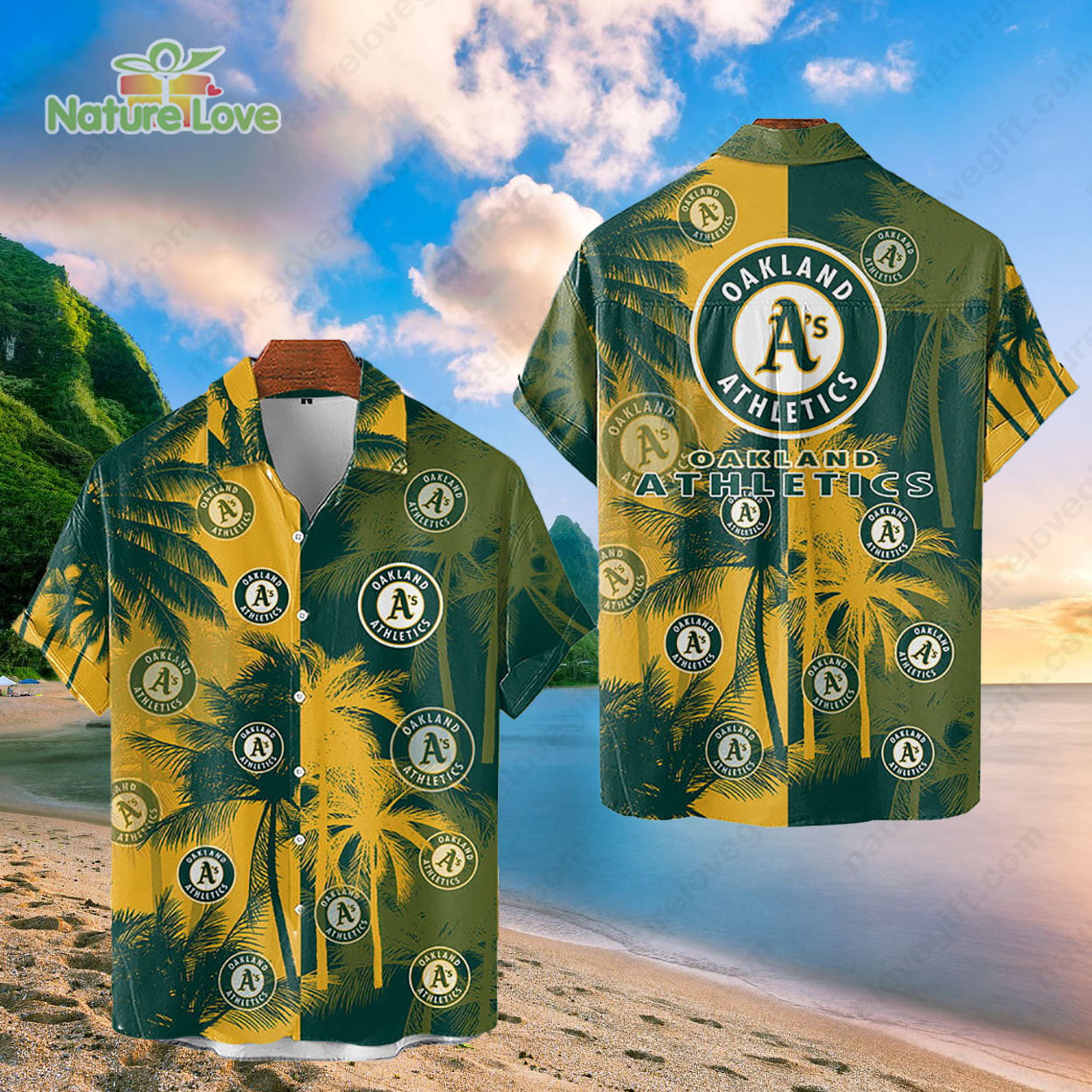 Oakland Athletics Tropical Palm Trees MLB Hawaiian Shirt