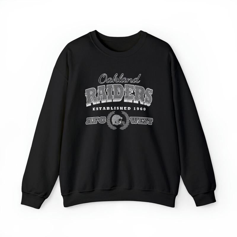 Oakland Raiders Vintage Football Crewneck Sweatshirt, Raiders football Sweatshirt