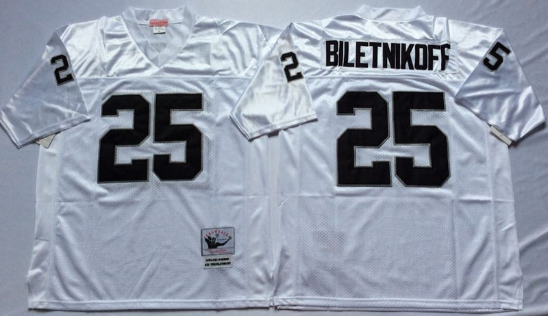 Oakland Raiders #25 Fred Biletnikoff Throwback Style 1
