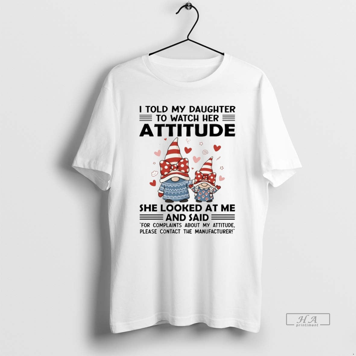 Official Gnome I Told My Daughter To Watch Her Attitude Circle T-Shirts, Hoodie, Sweatshirt | InkThreadWorks.com