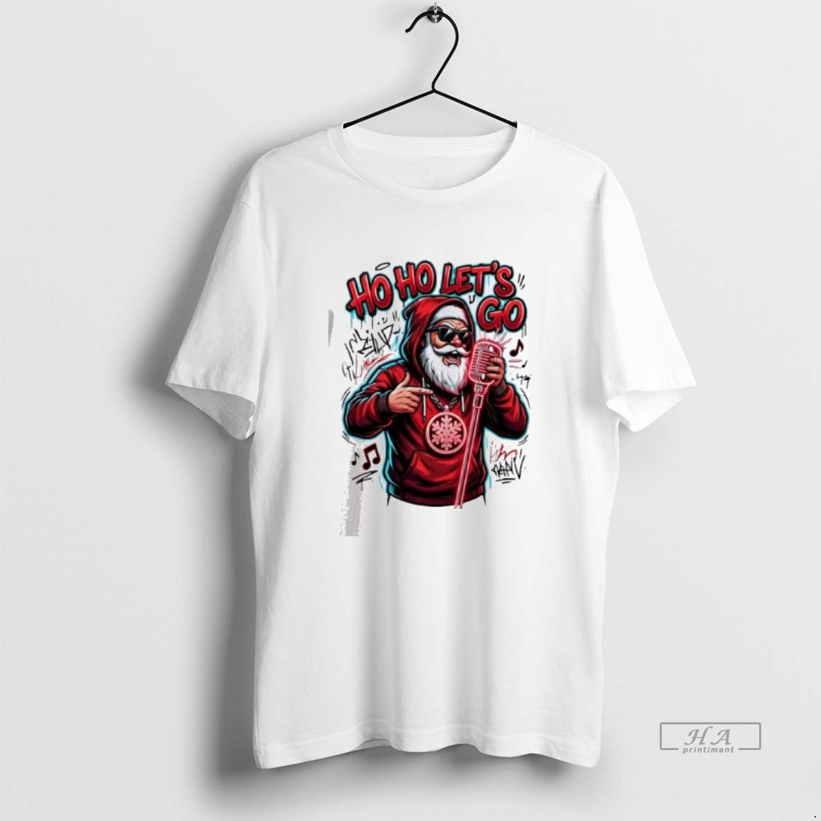 Official Ho Ho Lets Go Hip Hop Santa Christmas T-Shirts, Hoodie, Sweatshirt | InkThreadWorks.com