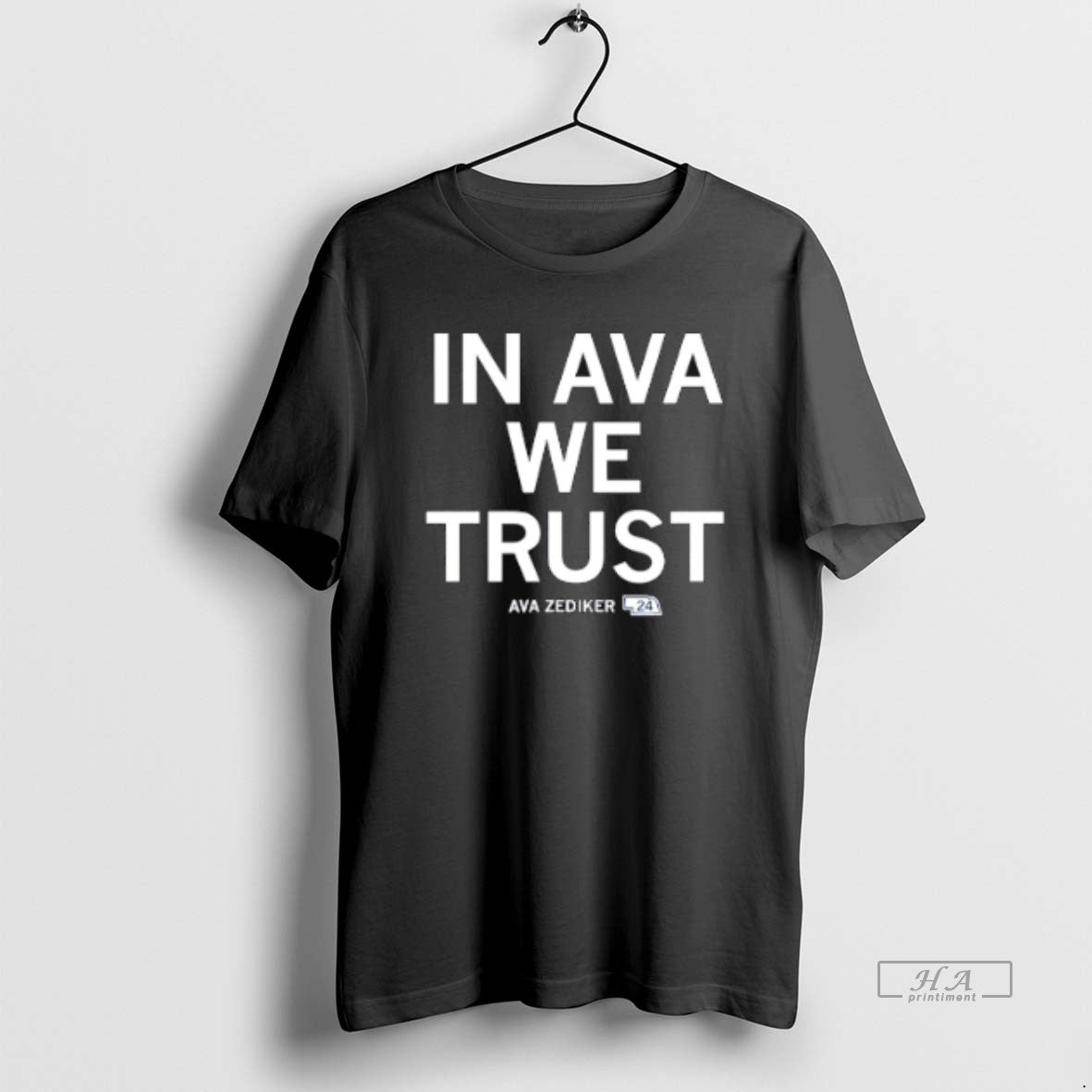 Official In Ava Zediker We Trust Creighton Bluejays Text T-Shirts, Hoodie, Sweatshirt | InkThreadWorks.com