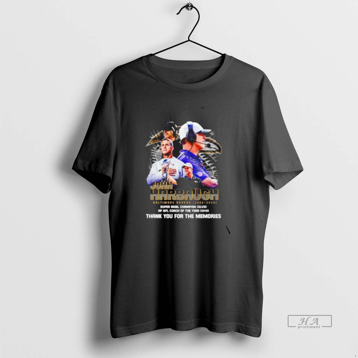 Official John Harbaugh 2008 2026 Ravens Thank You For The Memories T-Shirts, Hoodie, Sweatshirt | InkThreadWorks.com