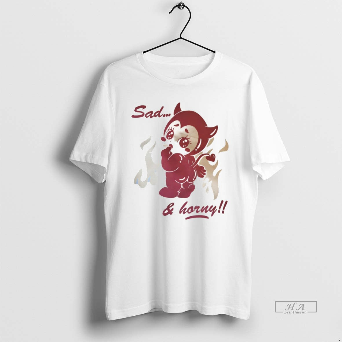 Official Kewpie Baby Devil Cupid Love Sad And Horny Valentines Day T-Shirts, Hoodie, Sweatshirt | InkThreadWorks.com