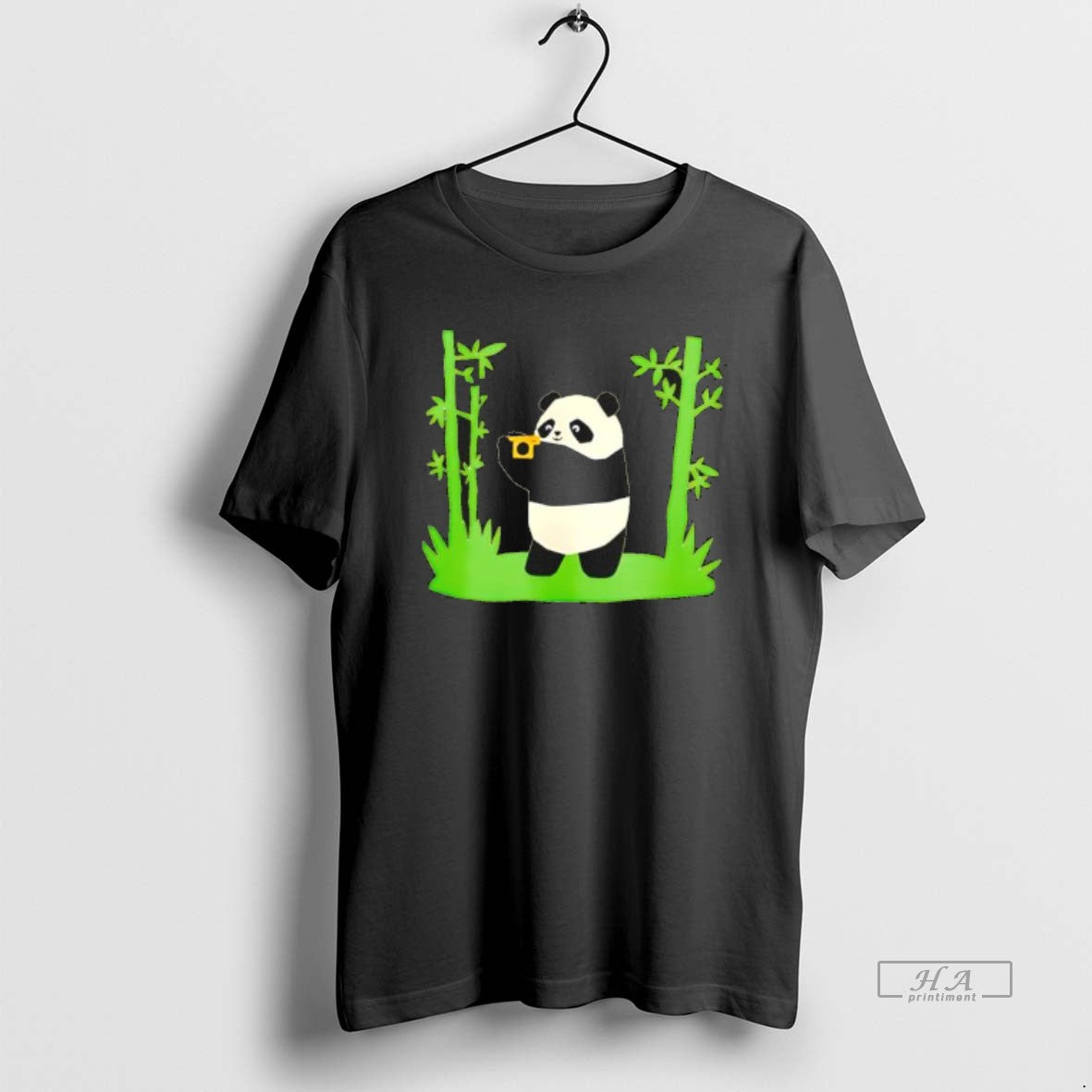 Official Panda Holding The Camera Cartoon Black T-Shirts, Hoodie, Sweatshirt | InkThreadWorks.com