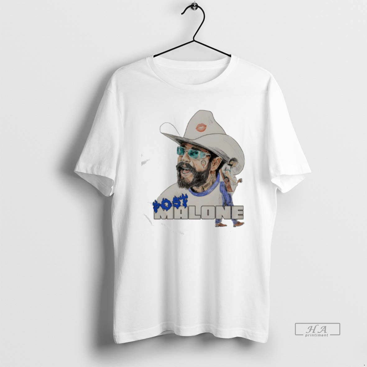 Official Post Malone Blue Flame Guitar Graphic T-Shirts, Hoodie, Sweatshirt | InkThreadWorks.com