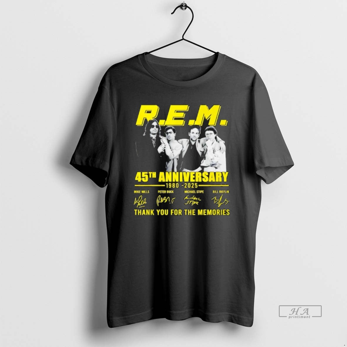 Official Rem 45th Anniversary 1980 2025 Thank You For The Memories Black T-Shirts, Hoodie, Sweatshirt | InkThreadWorks.com