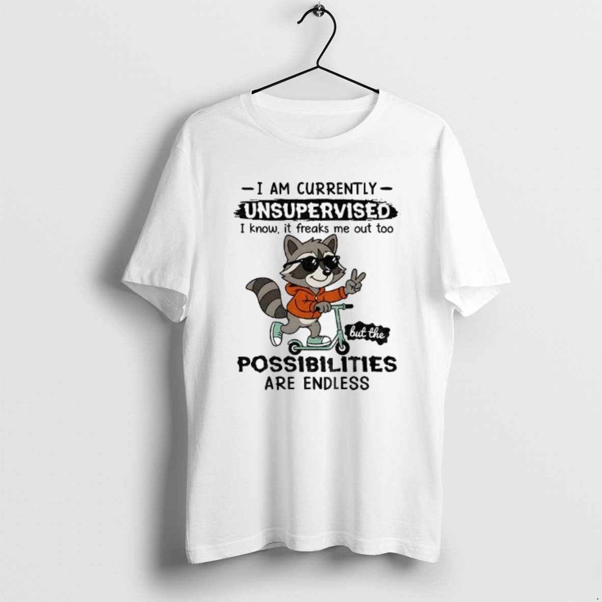 Official Raccoon I Am Currently Unsupervised I Know It Freaks Me Out Too Possibilities Are T-Shirts, Hoodie, Sweatshirt