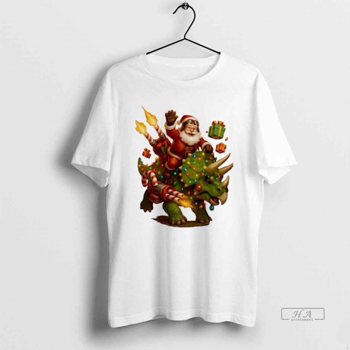 Official Rocket Triceratops Dinosaur Christmas Santa T-Shirts, Hoodie, Sweatshirt | InkThreadWorks.com
