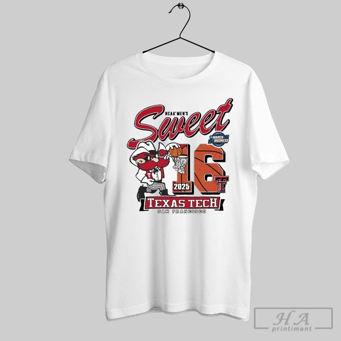 Official Texas Tech Red Raiders 2025 Ncaa Mens Sweet 16 Dunk On You March Madness