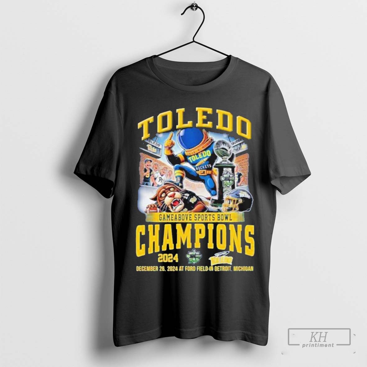 Official Toledo Rockets Gameabove Bowl Champions 2024 Celebrating Tee Shirt T Shirt Sweatshirt Cutom Poster