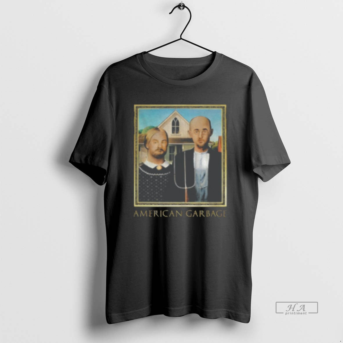 Official American Gothic American Garbage Parody Classic Womens T-Shirts, Hoodie, Sweatshirt | InkThreadWorks.com
