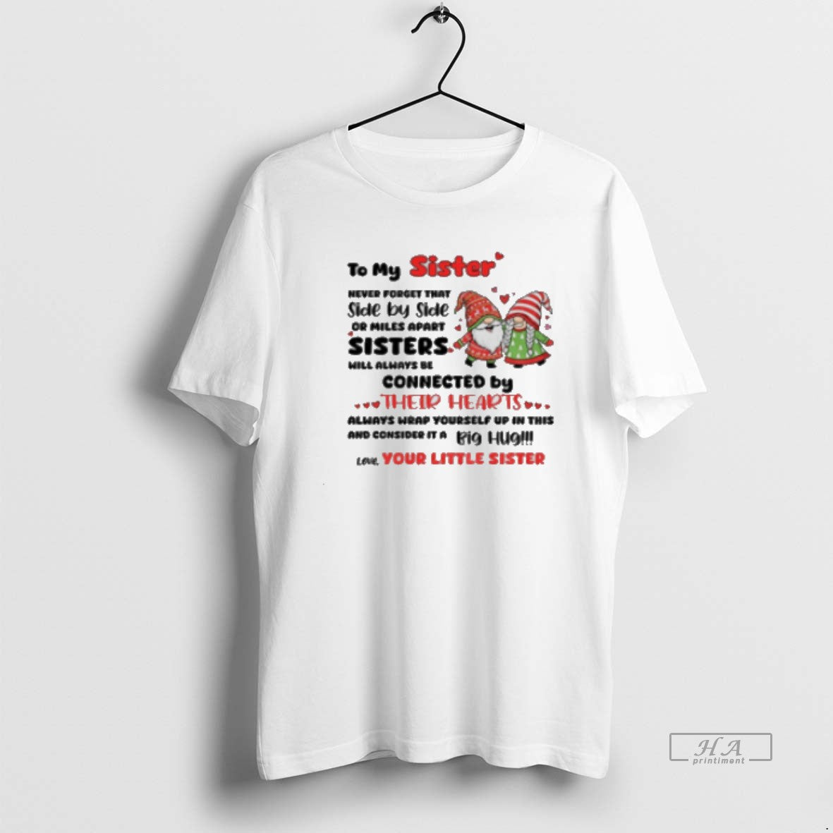 Official Gnome Xmas My Sister Never Forget That Side Side Miles Apart T-Shirts, Hoodie, Sweatshirt
