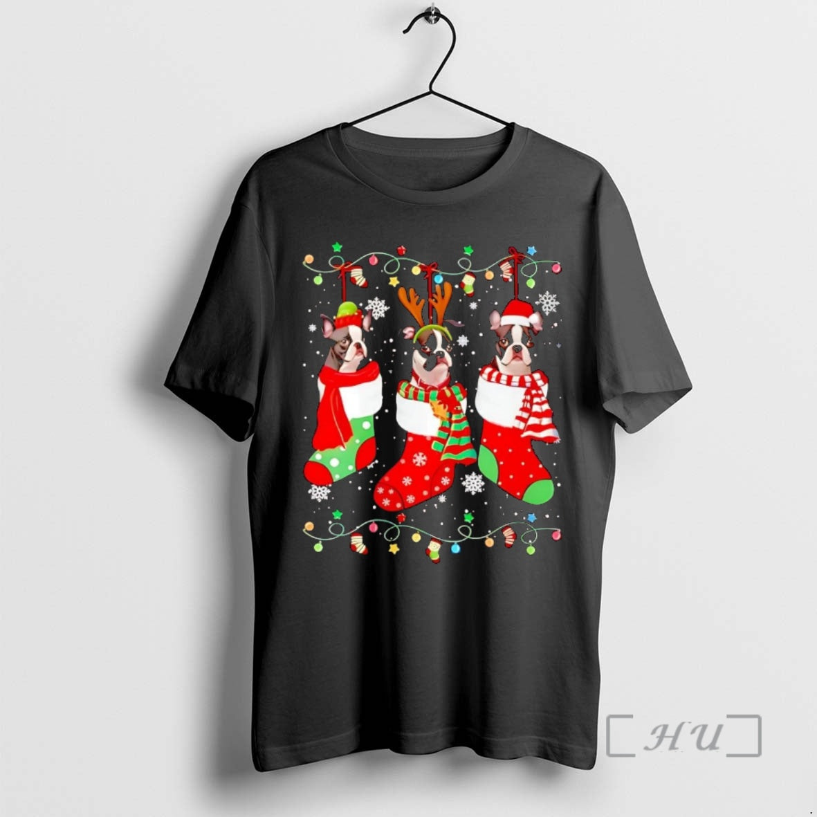 Officials Boston Terrier In Christmas Socks T-Shirts, Hoodie, Sweatshirt | InkThreadWorks.com