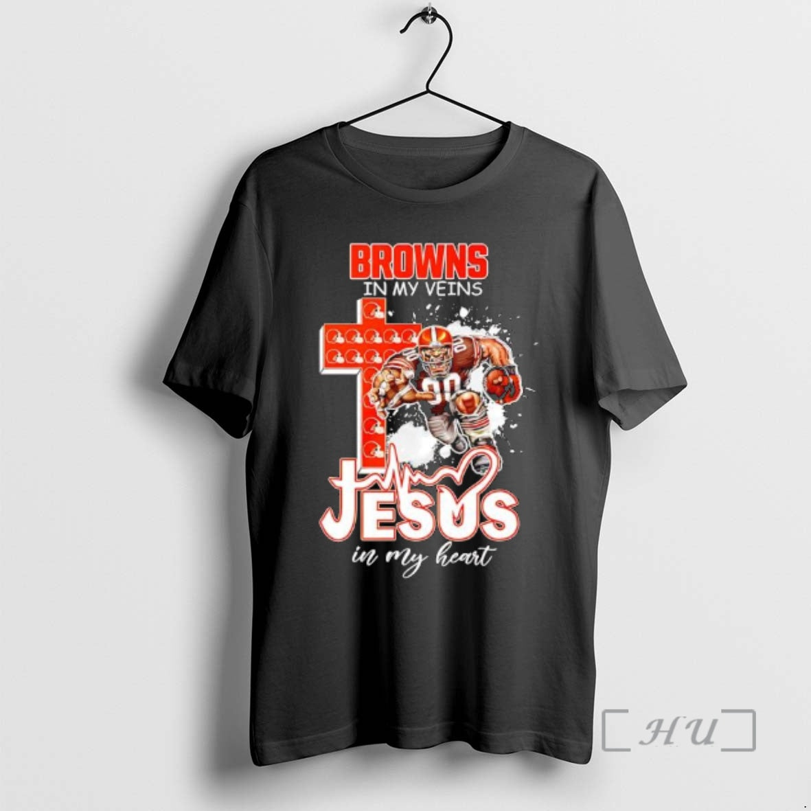Officials Cleveland Browns In My Veins Jesus In My Heart Features A Football Player Logos T-Shirts, Hoodie, Sweatshirt