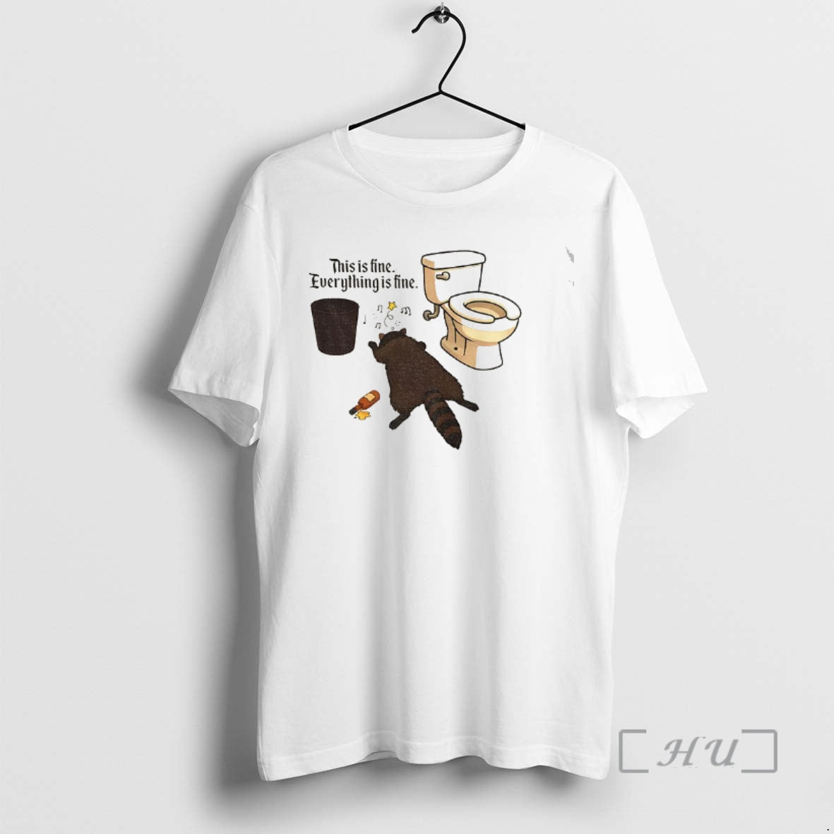 Officials Drunk Raccoon This Is Fine Everything Is Fine T-Shirts, Hoodie, Sweatshirt | InkThreadWorks.com