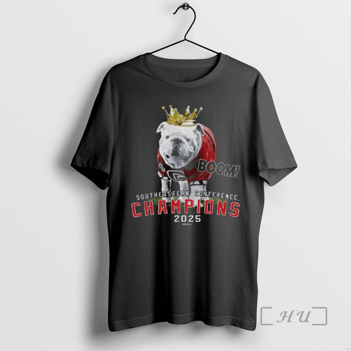 Officials Georgia Bulldogs Football Uga 2025 Sec Champions Mascot Crown Southeastern Conference Premium T Shirts Hoodie,...